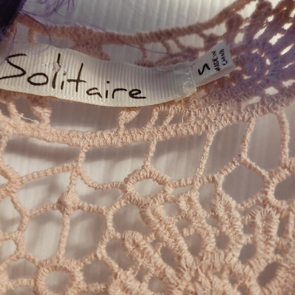 Solitaire Sleeveless Pink Blush Blouse with Crochet Detail - Picture 4 of 7